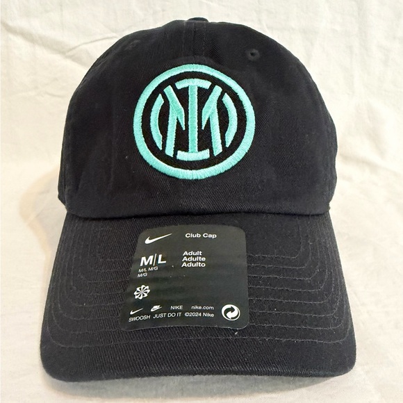 Nike Inter Milan Unstructured Soccer Cap C11350INTR-BLK Men’s Sz M/L - Picture 1 of 5
